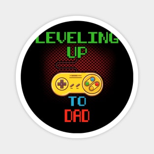 Promoted To Dad T-Shirt Unlocked Gamer Leveling Up Magnet